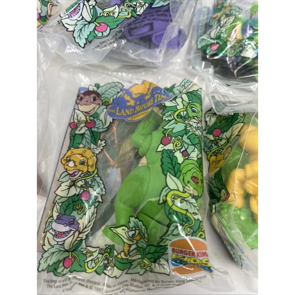 The land before time Burger King Kids Club Complete Set,  Lot Of 6 New